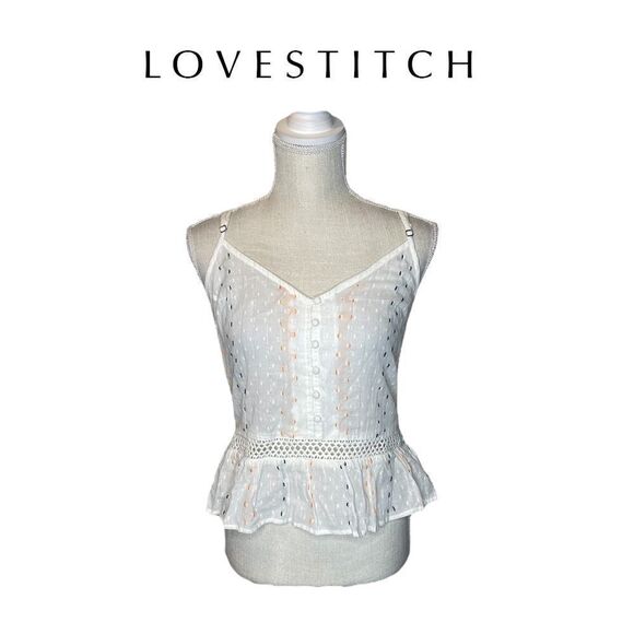 Lovestitch Cotton Peplum Tank Top NWT - Picture 1 of 14